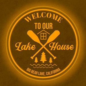 Personalized LED Color Changing Acrylic Lake House Oars Sign