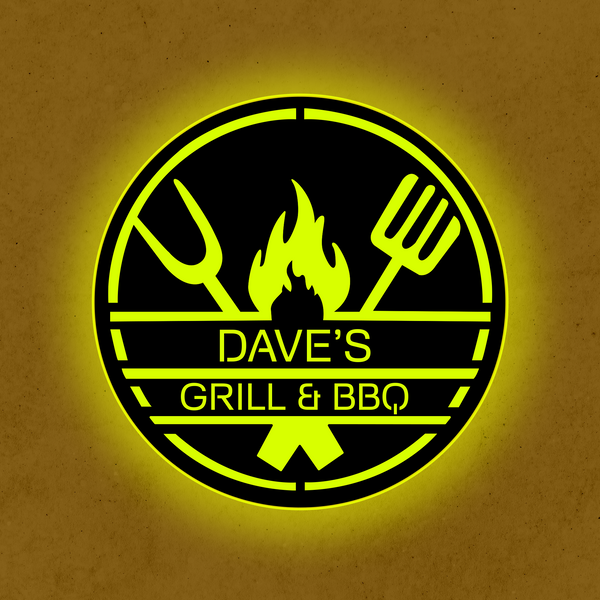 Personalized LED Color Changing BBQ & Grill Sign