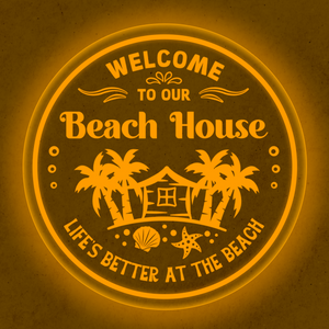 Personalized LED Color Changing Acrylic Beach House Sign
