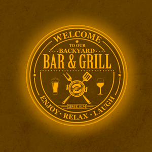 Personalized LED Color Changing Acrylic Bar & Grill Sign