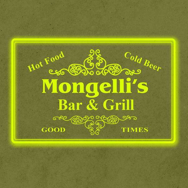 Personalized Name Bar & Grill Cold Beer LED Sign (Three Sizes)