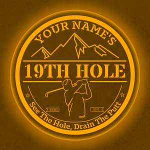 Personalized LED Color Changing Acrylic 19th Hole Mountains Sign