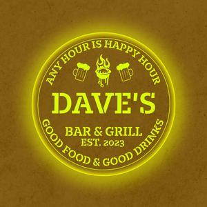 Personalized LED Color Changing Bar & Grill Beer Mugs Sign