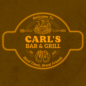 Personalized LED Color Changing Acrylic Barbeque Bar & Grill Sign