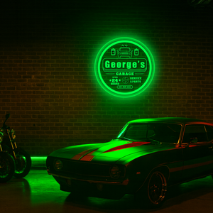 Personalized LED Color Changing Acrylic Garage Car Sign