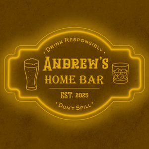 Personalized LED Color Changing Acrylic Home Bar w/Glasses Sign