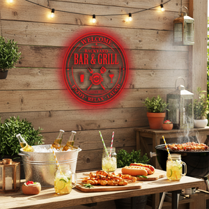 Personalized LED Color Changing Acrylic Bar & Grill Sign