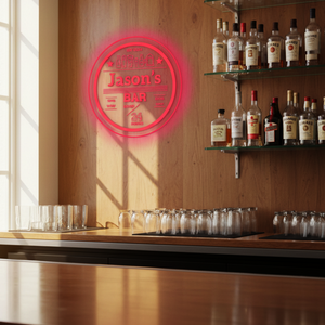 Personalized LED Color Changing Acrylic Bar Beer Glasses Sign
