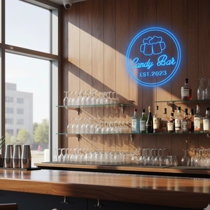 Personalized LED Color Changing Acrylic Two Beer Mugs Bar Sign