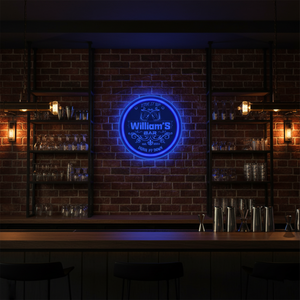 Personalized LED Color Changing Acrylic Two Glasses Bar Sign