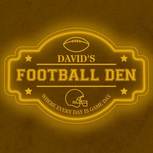 Personalized LED Color Changing Acrylic Football Den Sign
