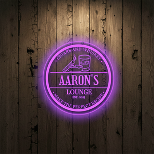 Personalized LED Color Changing Acrylic Cigar & Whiskey Sign