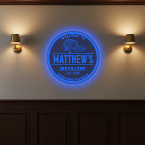 Personalized LED Color Changing Acrylic Whiskey Barrel Sign