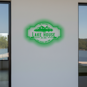 Personalized LED Color Changing Acrylic Lake House Sign