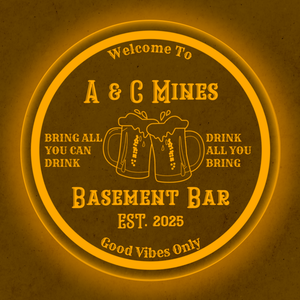 Personalized LED Color Changing Acrylic Beer Cheers Sign