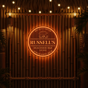 Personalized LED Color Changing Acrylic Beachside Bar Sign