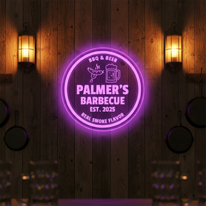 Personalized LED Color Changing Acrylic BBQ & Beer Sign