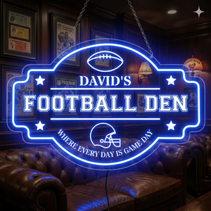 Personalized LED Color Changing Acrylic Football Den Sign