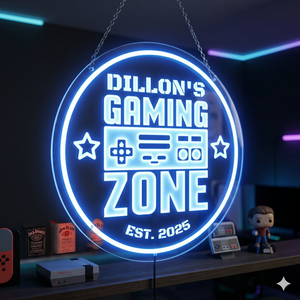 Personalized LED Color Changing Acrylic Gaming Remote Sign
