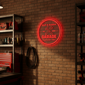 Personalized LED Color Changing Acrylic Garage Tools Sign