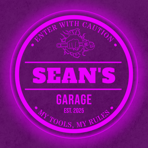 Personalized LED Color Changing Acrylic Garage Wrench Sign