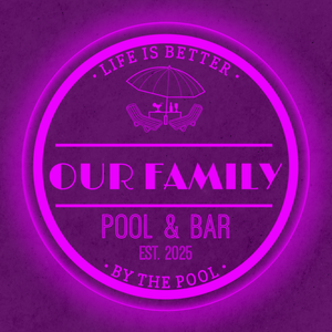 Personalized LED Color Changing Acrylic Pool Bar Sign