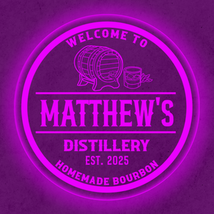Personalized LED Color Changing Acrylic Whiskey Barrel Sign