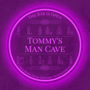 Personalized LED Color Changing Acrylic Man Cave Bottles Sign