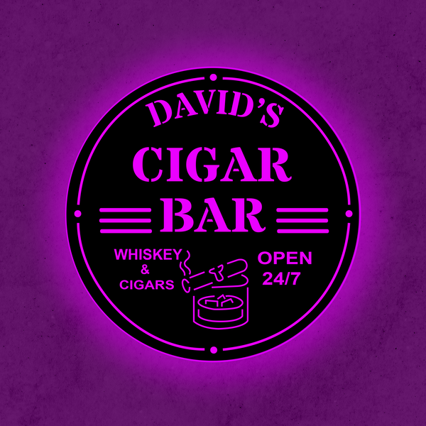 Personalized LED Color Changing Cigar Bar Sign