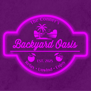 Personalized LED Color Changing Acrylic Backyard Oasis Sign