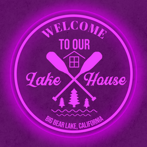 Personalized LED Color Changing Acrylic Lake House Oars Sign