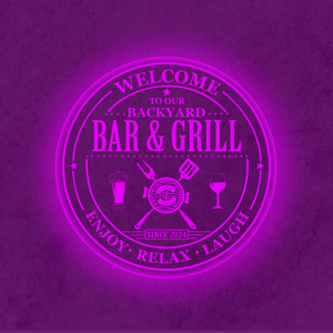 Personalized LED Color Changing Acrylic Bar & Grill Sign