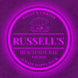 Personalized LED Color Changing Acrylic Beachside Bar Sign