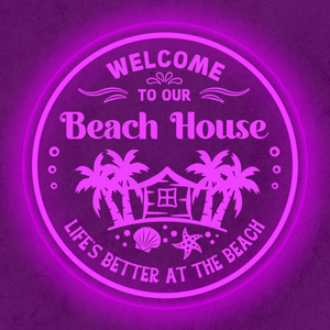 Personalized LED Color Changing Acrylic Beach House Sign