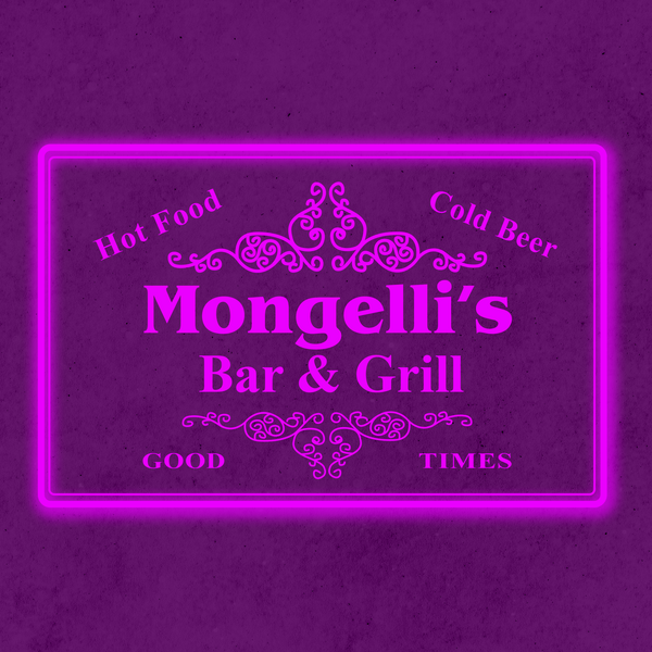 Personalized Name Bar & Grill Cold Beer LED Sign (Three Sizes)