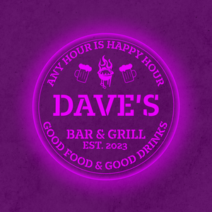Personalized LED Color Changing Bar & Grill Beer Mugs Sign