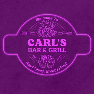 Personalized LED Color Changing Acrylic Barbeque Bar & Grill Sign