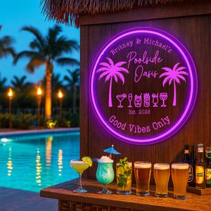 Personalized LED Color Changing Acrylic Poolside Oasis Sign