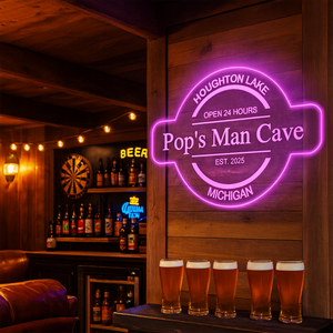 Personalized LED Color Changing Acrylic Man Cave Beer Bar Sign