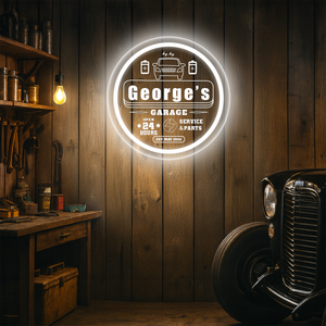 Personalized LED Color Changing Acrylic Garage Car Sign