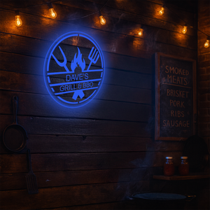 Personalized LED Color Changing BBQ & Grill Sign
