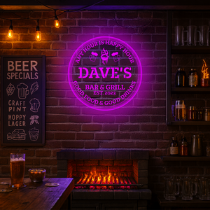 Personalized LED Color Changing Bar & Grill Beer Mugs Sign