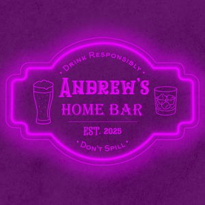 Personalized LED Color Changing Acrylic Home Bar w/Glasses Sign