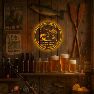 Personalized LED Color Changing Acrylic Fishing Beers Sign