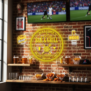 Personalized LED Color Changing Acrylic Bar & Grill Sign