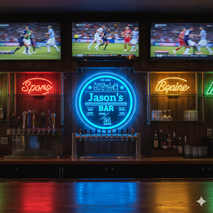 Personalized LED Color Changing Acrylic Bar Beer Glasses Sign