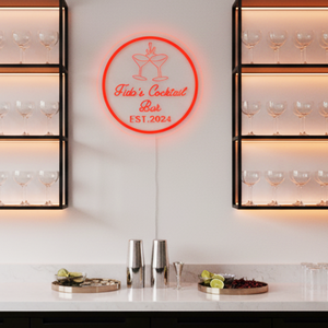 Personalized LED Color Changing Acrylic Cocktail Bar Sign