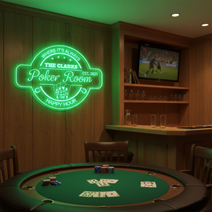 Personalized LED Color Changing Acrylic Poker Room Bar Sign