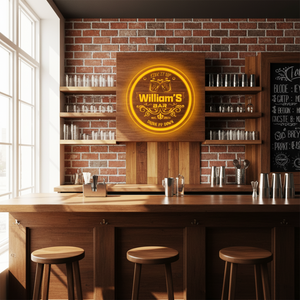Personalized LED Color Changing Acrylic Two Glasses Bar Sign