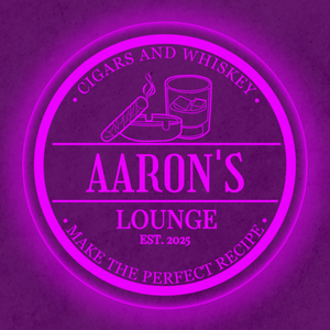 Personalized LED Color Changing Acrylic Cigar & Whiskey Sign